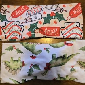 Festive Dinosaur and Holiday Print Fabric